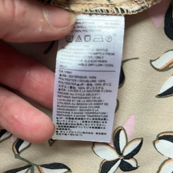 Banana Republic Tan Printed Ruffle Sleeve Shirt Dress Size 6 NWT - Picture 14 of 14